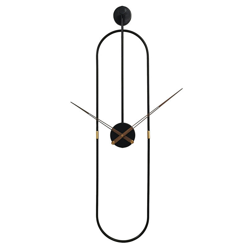 Buy farmhouse furniture Agos Mediterranean Oval Wall Clock | Greek-Inspired Wrought Iron Home Decor - Modern Cottage Farmhouse Furniture