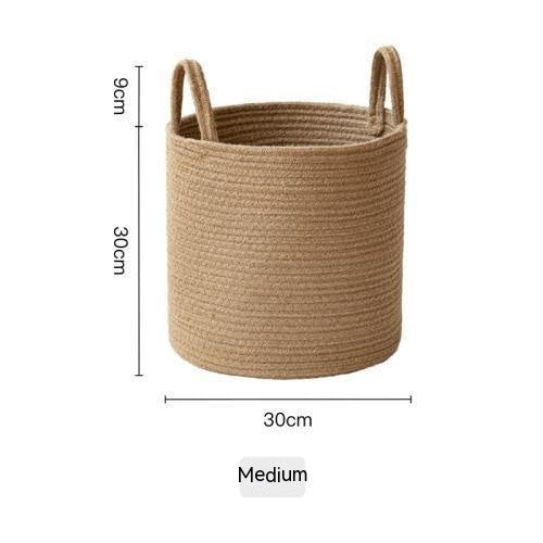 Buy farmhouse furniture Torre Melissa | Large Jute Mediterranean Farmhouse Hand-woven Cotton Basket - Modern Cottage Farmhouse Furniture