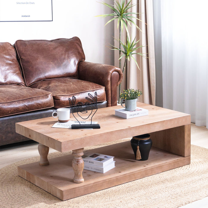Buy farmhouse furniture Lily | Rustic Wood Farmhouse Coffee Table - Modern Cottage Farmhouse Furniture