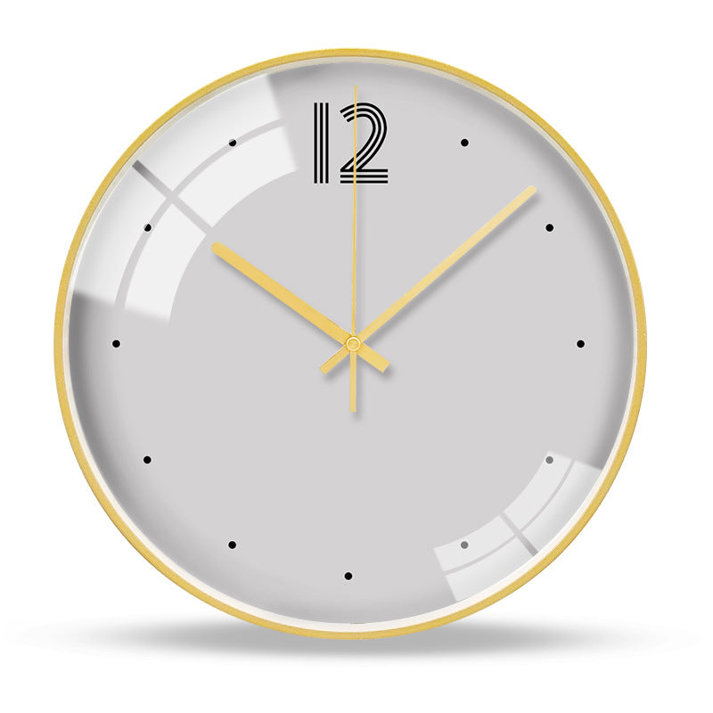 Buy farmhouse furniture Amore Gold Luxury Wall Clock | Silent Sweep Mediterranean Classical | 12" Round - Modern Cottage Farmhouse Furniture