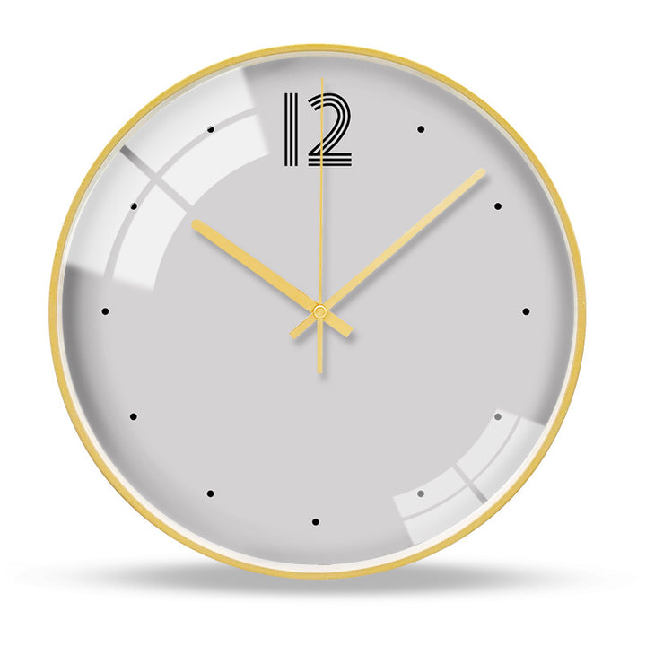 Buy farmhouse furniture Amore Gold Luxury Wall Clock | Silent Sweep Mediterranean Classical | 12" Round - Modern Cottage Farmhouse Furniture