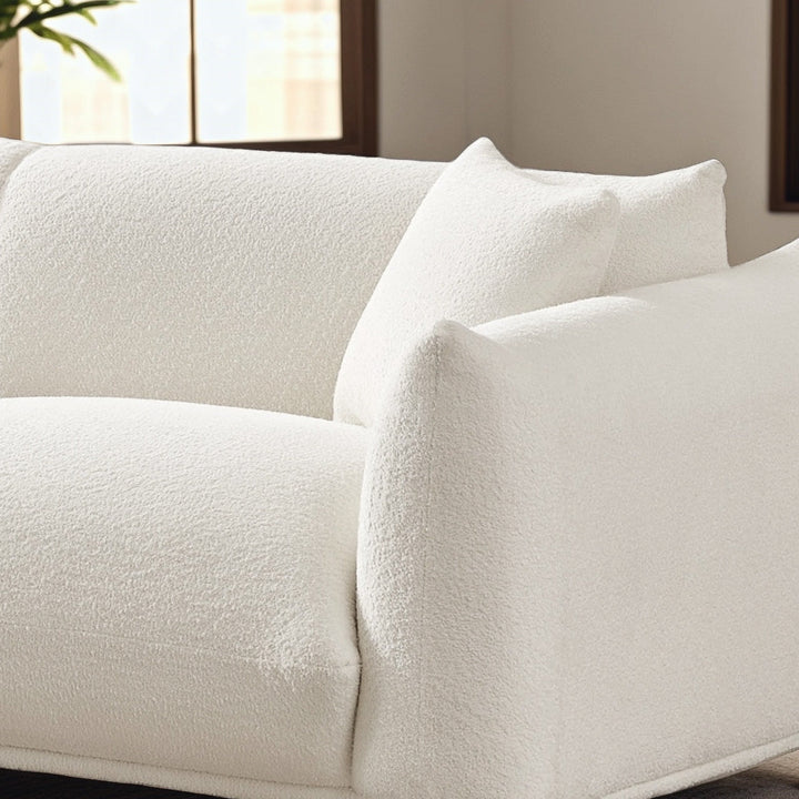 Buy farmhouse furniture Emma Mid Century Modern Luxury Cream Boucle Sofa - Modern Cottage Farmhouse Furniture