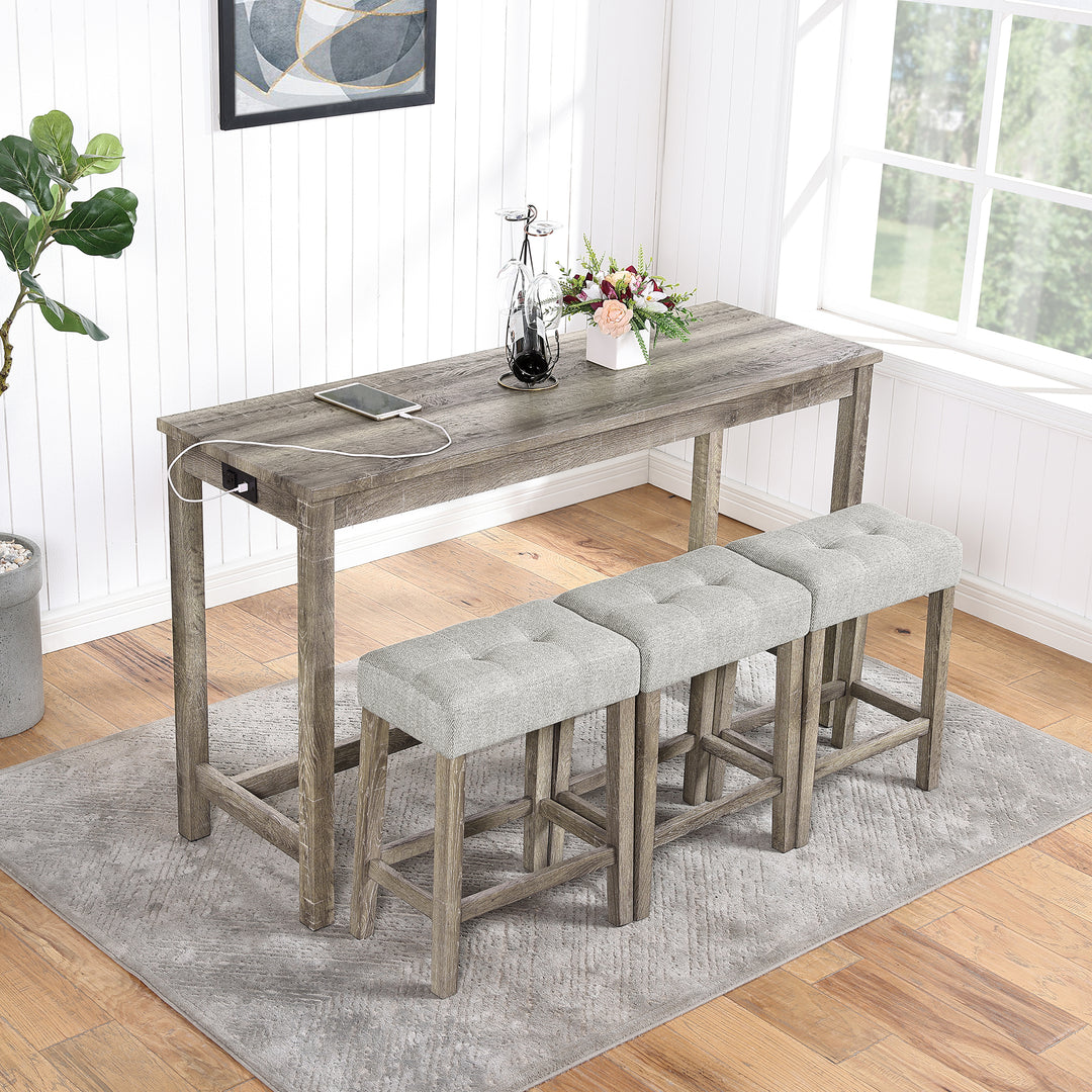 Buy farmhouse furniture Ash Wood Modern Cottage Farmhouse Bar Table Set - Modern Cottage Farmhouse Furniture