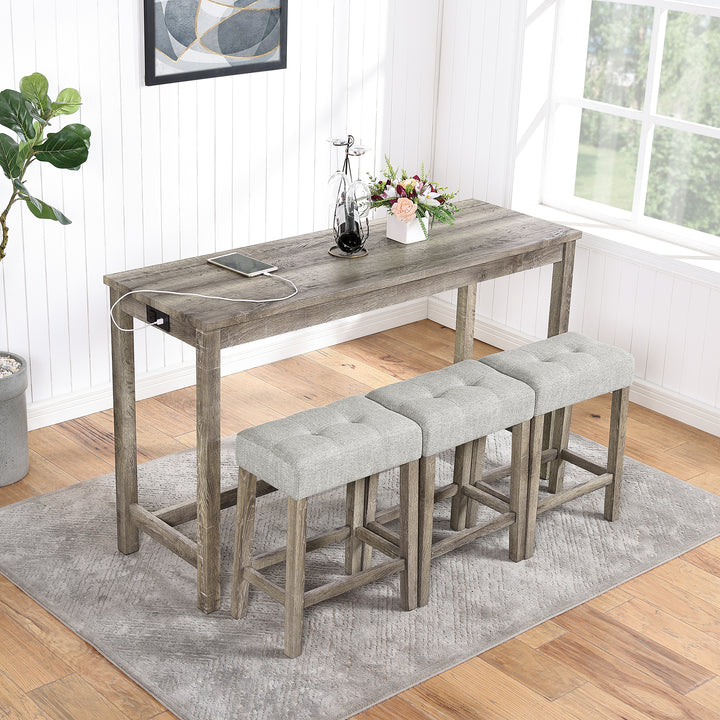 Buy farmhouse furniture Ash Wood Modern Cottage Farmhouse Bar Table Set - Modern Cottage Farmhouse Furniture