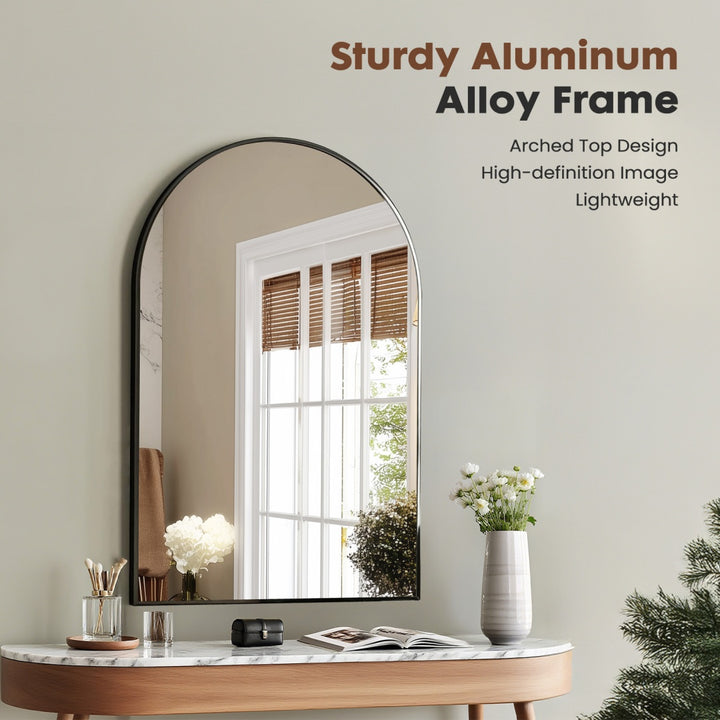 Buy farmhouse furniture Valencia Arched Mediterranean Mirror | Black or Gold | Anti-Fog HD Glass | 3 Sizes - Modern Cottage Farmhouse Furniture