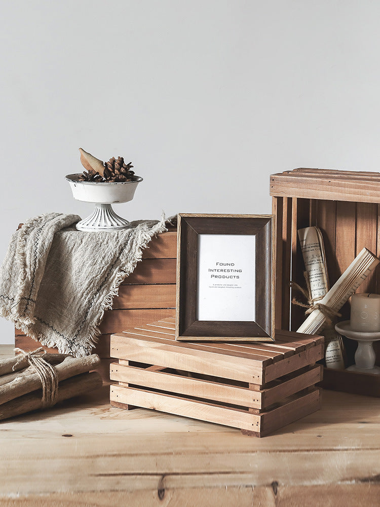 Buy farmhouse furniture Dasos | Mediterranean Farmhouse Wooden Basket - Modern Cottage Farmhouse Furniture