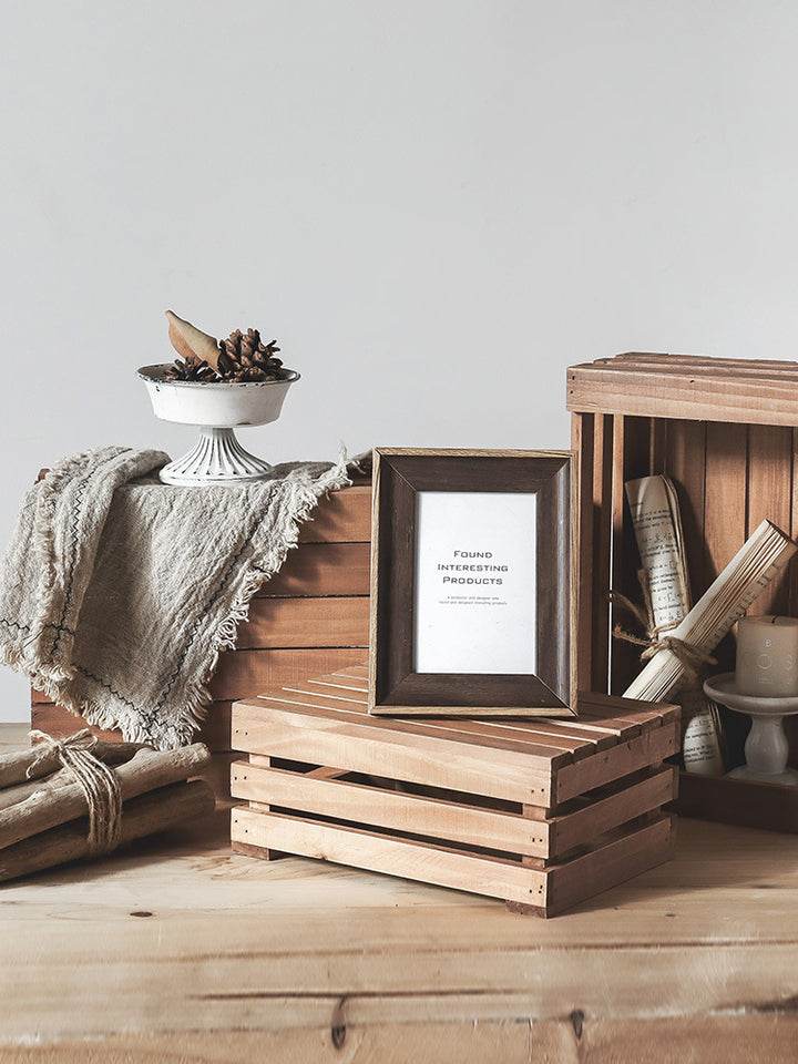 Buy farmhouse furniture Dasos | Mediterranean Farmhouse Wooden Basket - Modern Cottage Farmhouse Furniture