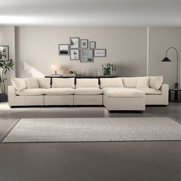 Buy farmhouse furniture Hayward Ivory Velvet Modular Sectional Sofa - Modern Cottage Farmhouse Furniture