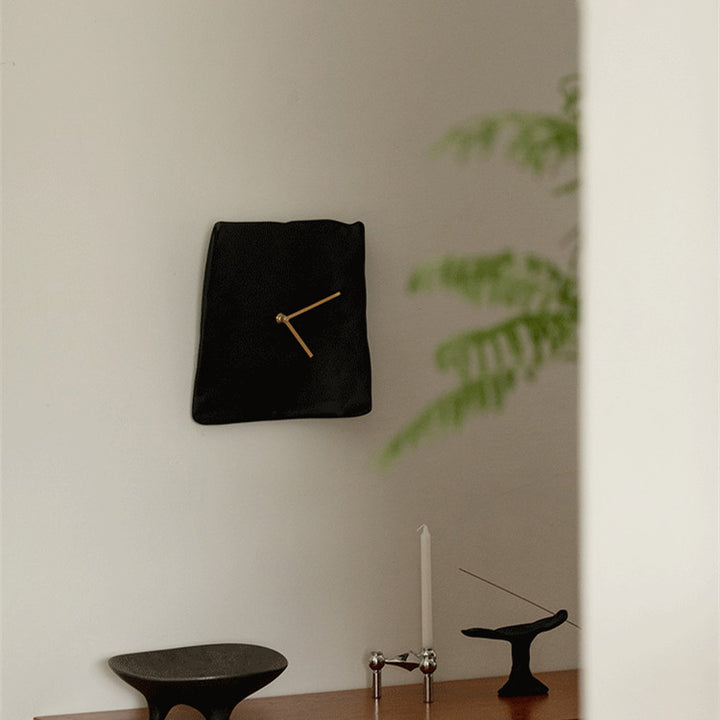 Buy farmhouse furniture Santorini Black Stone Mediterranean Luxury Minimalist Wall Clock - Modern Cottage Farmhouse Furniture