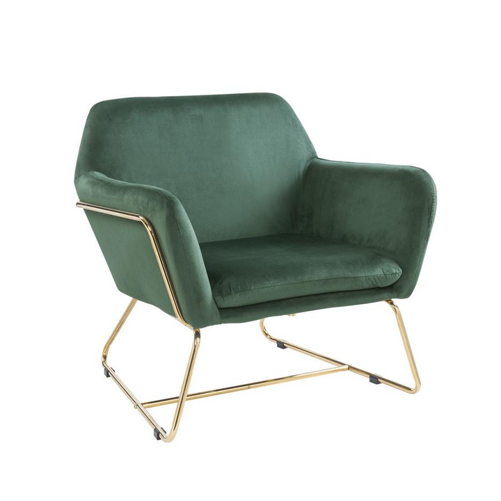 Buy farmhouse furniture Keira Metal Green Velvet Mediterranean Italian Accent Chair - Modern Cottage Farmhouse Furniture