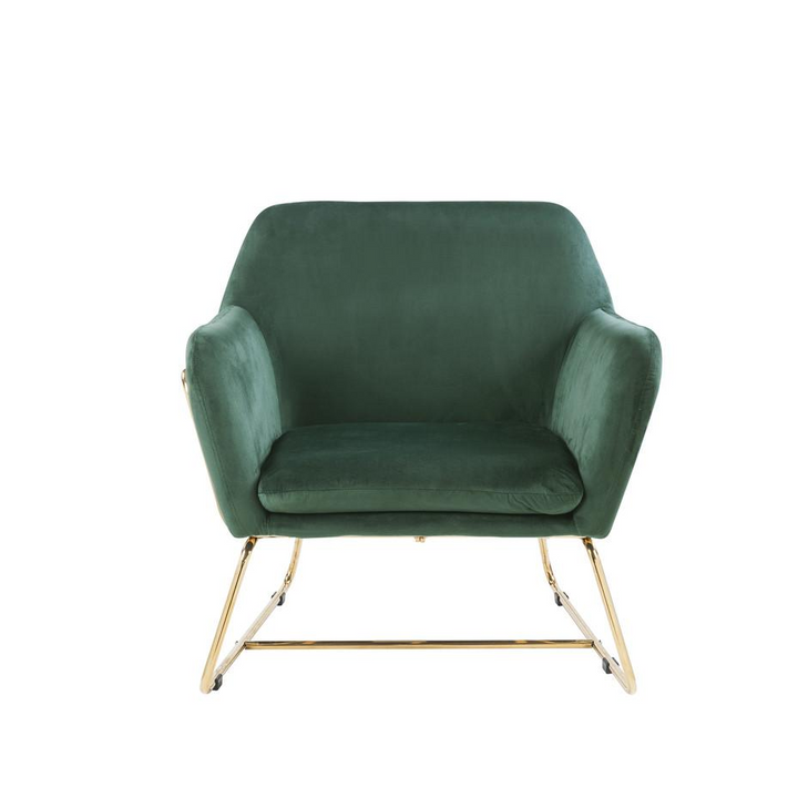 Buy farmhouse furniture Keira Metal Green Velvet Mediterranean Italian Accent Chair - Modern Cottage Farmhouse Furniture