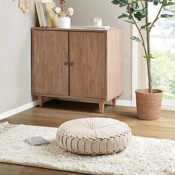Buy farmhouse furniture Poly Chenille Round Floor Pillow Cushion - Modern Cottage Farmhouse Furniture