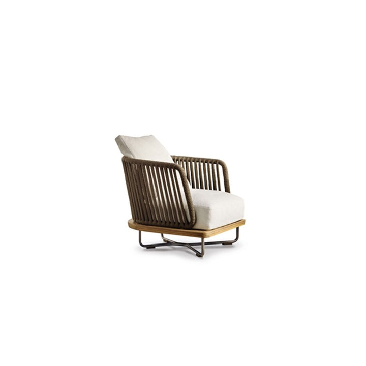 Buy farmhouse furniture Aegean Sea Teak &amp; Rattan Outdoor Sofa | Mediterranean Coastal Indoor Outdoor Lounge - Modern Cottage Farmhouse Furniture
