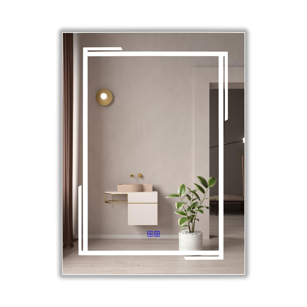 Buy farmhouse furniture Luminosity Backlit LED Vanity Mirror | 32" Rectangular, Touch Screen, 3 Color Temps - Modern Cottage Farmhouse Furniture