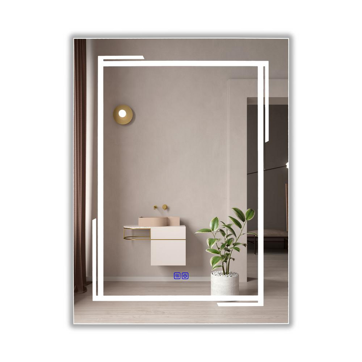 Buy farmhouse furniture Luminosity Backlit LED Vanity Mirror | 32" Rectangular, Touch Screen, 3 Color Temps - Modern Cottage Farmhouse Furniture