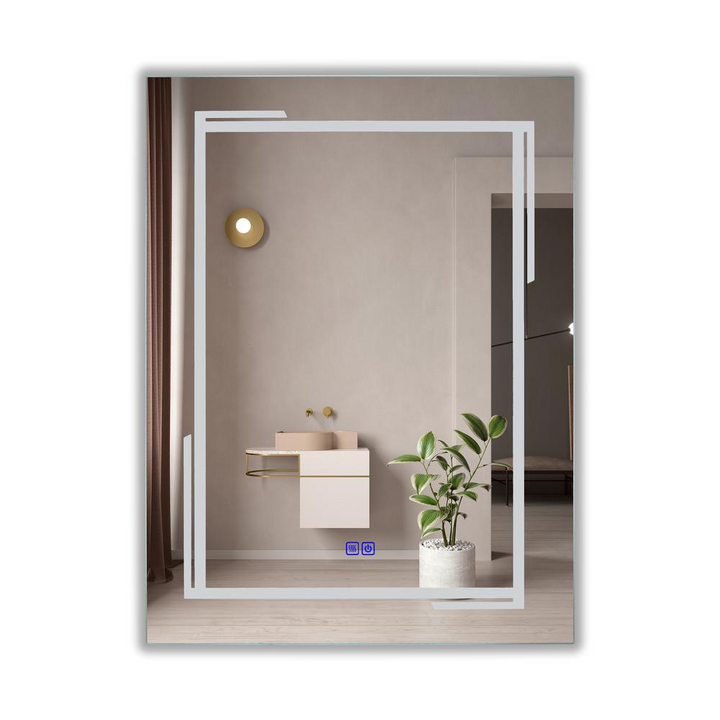 Buy farmhouse furniture Luminosity Backlit LED Vanity Mirror | 32" Rectangular, Touch Screen, 3 Color Temps - Modern Cottage Farmhouse Furniture