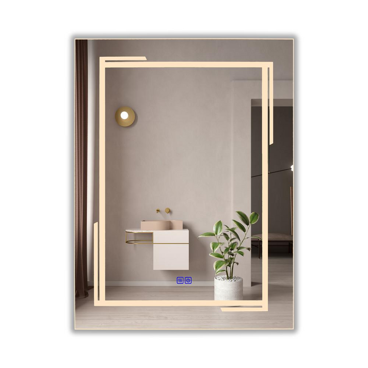 Buy farmhouse furniture Luminosity Backlit LED Vanity Mirror | 32" Rectangular, Touch Screen, 3 Color Temps - Modern Cottage Farmhouse Furniture