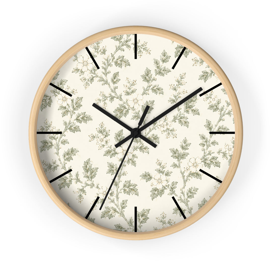 Sage &amp; Cream Linen Wall Clock By. Artisan &amp; Blooms