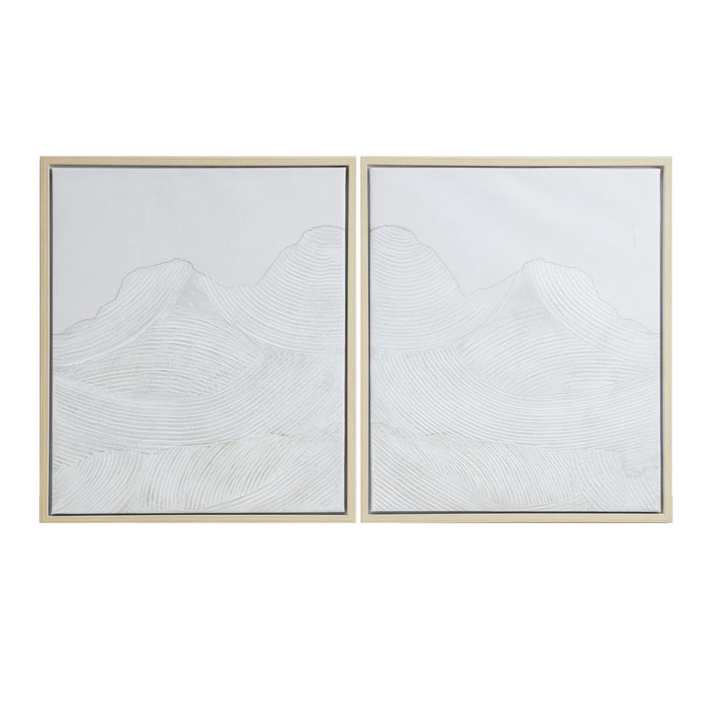 Buy farmhouse furniture White Textured Abstract 2-piece Framed Canvas Wall Art Set - Modern Cottage Farmhouse Furniture