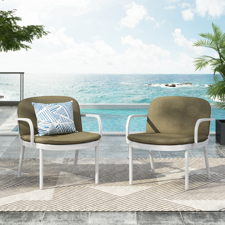 Buy farmhouse furniture Set Of 2 Sage &amp; Cream Chairs - Modern Cottage Farmhouse Furniture