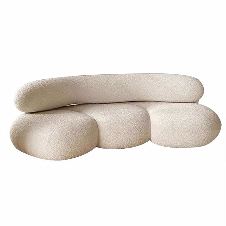 Buy farmhouse furniture La Vista Curved Mediterranean Coast Lamb Sofa - Modern Cottage Farmhouse Furniture