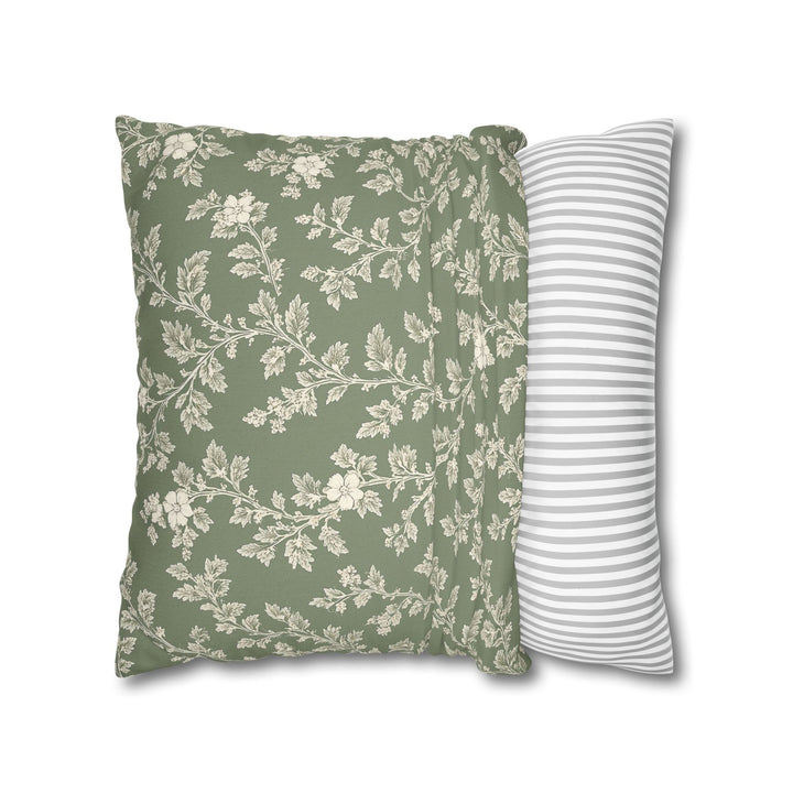 Clover Hill - Cream &amp; Sage Floral Pillowcase By. Artisan Blooms
