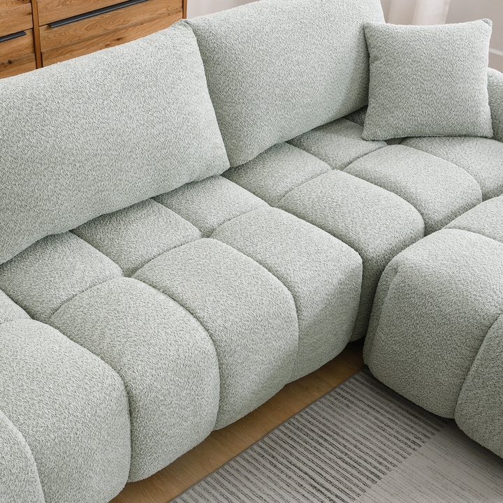 Buy farmhouse furniture The La Riviera Modular Mediterranean Sectional Sofa with Movable Ottoman - Modern Cottage Farmhouse Furniture