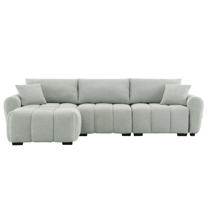 Buy farmhouse furniture The La Riviera Modular Mediterranean Sectional Sofa with Movable Ottoman - Modern Cottage Farmhouse Furniture
