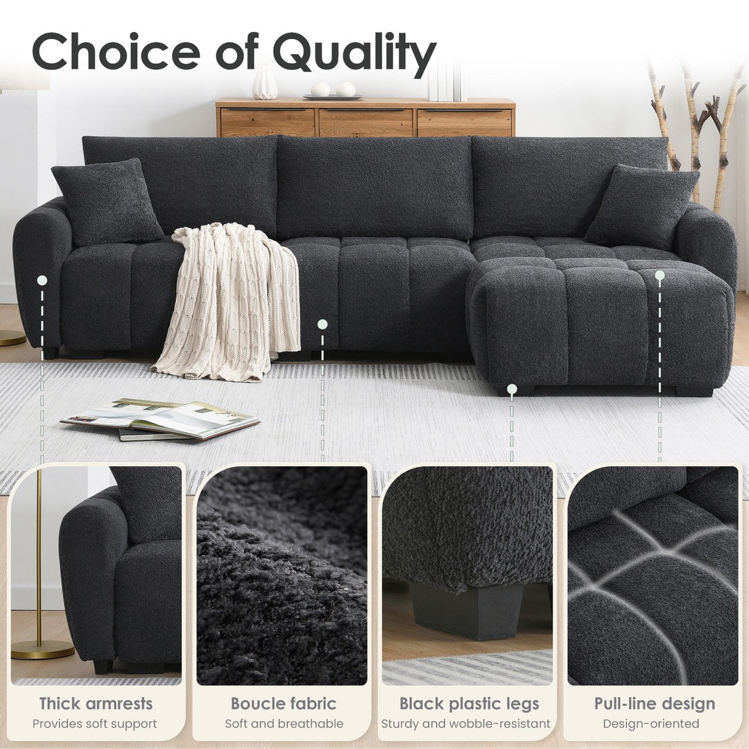 Buy farmhouse furniture The La Riviera Modular Mediterranean Sectional Sofa with Movable Ottoman - Modern Cottage Farmhouse Furniture