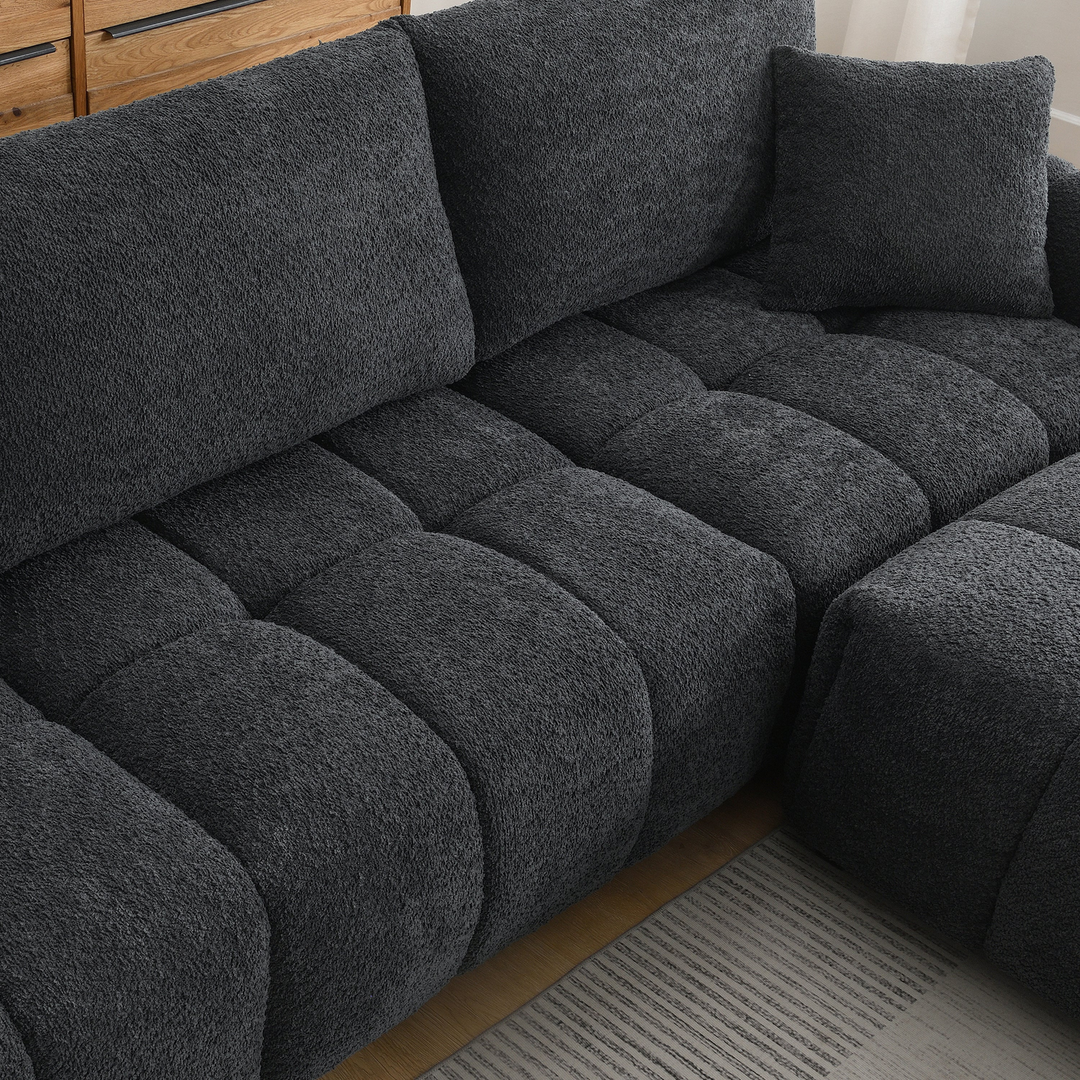Buy farmhouse furniture The La Riviera Modular Mediterranean Sectional Sofa with Movable Ottoman - Modern Cottage Farmhouse Furniture