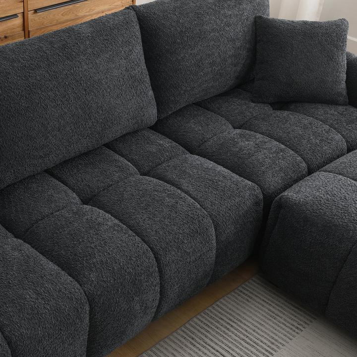 Buy farmhouse furniture The La Riviera Modular Mediterranean Sectional Sofa with Movable Ottoman - Modern Cottage Farmhouse Furniture