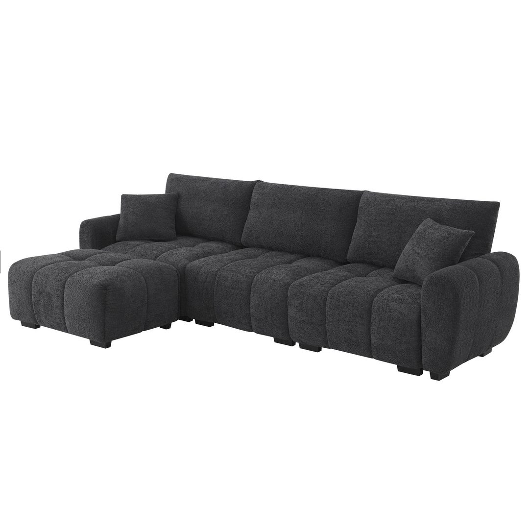 Buy farmhouse furniture The La Riviera Modular Mediterranean Sectional Sofa with Movable Ottoman - Modern Cottage Farmhouse Furniture