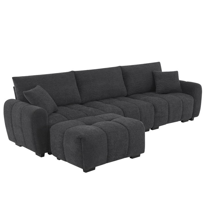 Buy farmhouse furniture The La Riviera Modular Mediterranean Sectional Sofa with Movable Ottoman - Modern Cottage Farmhouse Furniture