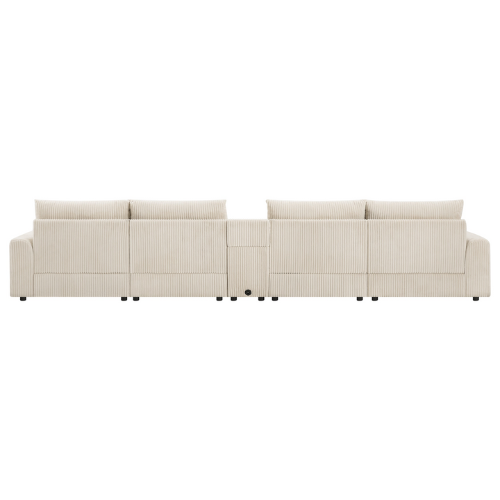 Buy farmhouse furniture Corduroy Sectional Sofa with Bluetooth Speakers - Modern Cottage Farmhouse Furniture