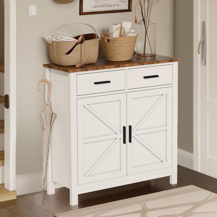 Buy farmhouse furniture Modern Farmhouse Foyer with 2 Drawers and 2 Doors for Versatile Home Organization - Modern Cottage Farmhouse Furniture