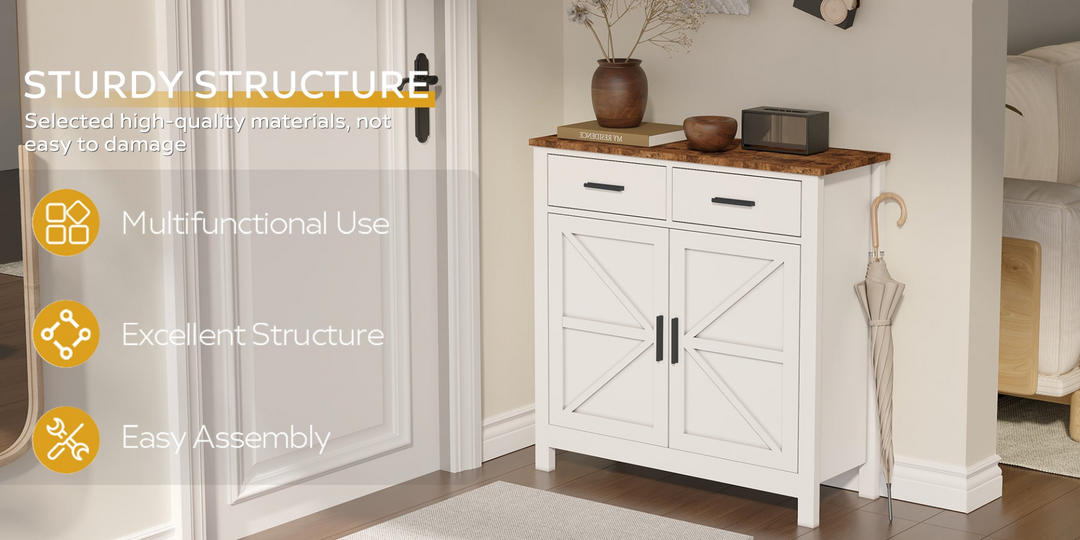Buy farmhouse furniture Modern Farmhouse Foyer with 2 Drawers and 2 Doors for Versatile Home Organization - Modern Cottage Farmhouse Furniture
