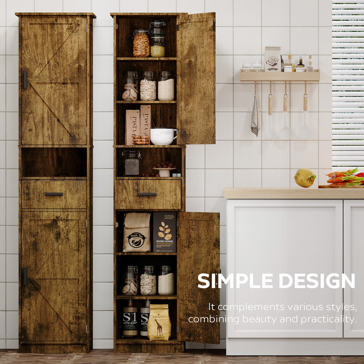 Buy farmhouse furniture Farmhouse Bathroom Storage Cabinet | Barn Doors, Narrow, 69" Tall - Modern Cottage Farmhouse Furniture