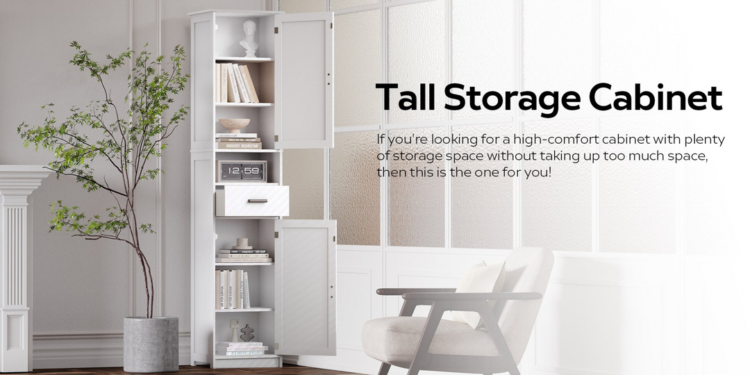 Buy farmhouse furniture Farmhouse Bathroom Storage Cabinet | Barn Doors, Narrow, 69" Tall - Modern Cottage Farmhouse Furniture