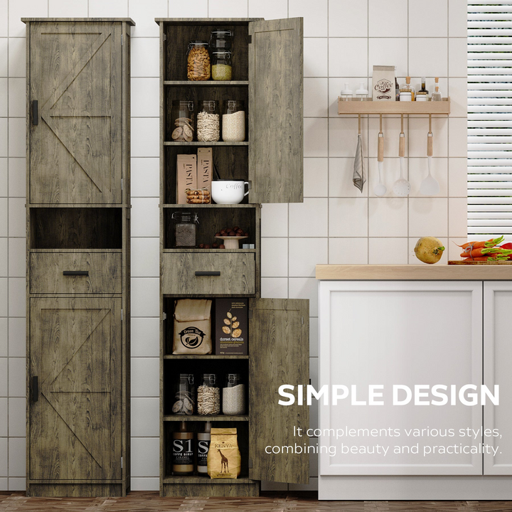 Buy farmhouse furniture Farmhouse Bathroom Storage Cabinet | Barn Doors, Narrow, 69" Tall - Modern Cottage Farmhouse Furniture