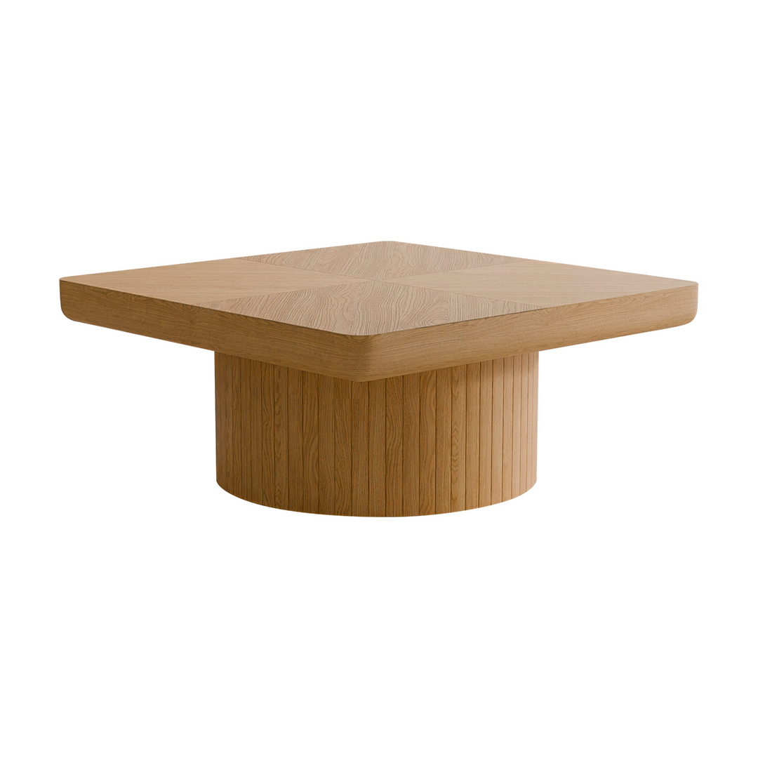 Buy farmhouse furniture Modern Farmhouse Square Coffee Table | Wood Veneer Parquet Top, 34.6" - Modern Cottage Farmhouse Furniture