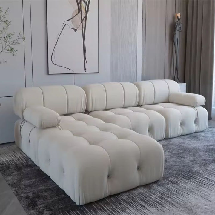 Buy farmhouse furniture White Boucle European Farmhouse Style Sofa Couch Sectional Daybed - Modern Cottage Farmhouse Furniture