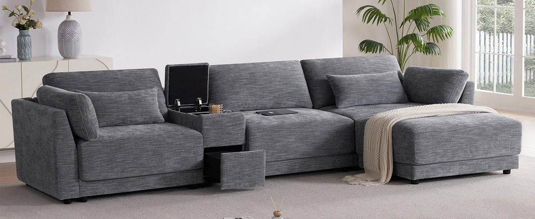 Buy farmhouse furniture Riviera Moderno L- Shape Contemporary Modern Mediterranean Estate Sofa Sectional - Modern Cottage Farmhouse Furniture