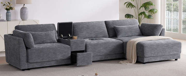 Buy farmhouse furniture Riviera Moderno L- Shape Contemporary Modern Mediterranean Estate Sofa Sectional - Modern Cottage Farmhouse Furniture
