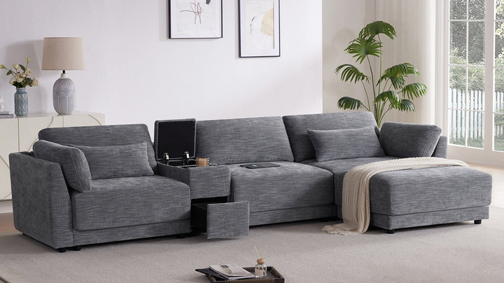 Buy farmhouse furniture Riviera Moderno L- Shape Contemporary Modern Mediterranean Estate Sofa Sectional - Modern Cottage Farmhouse Furniture
