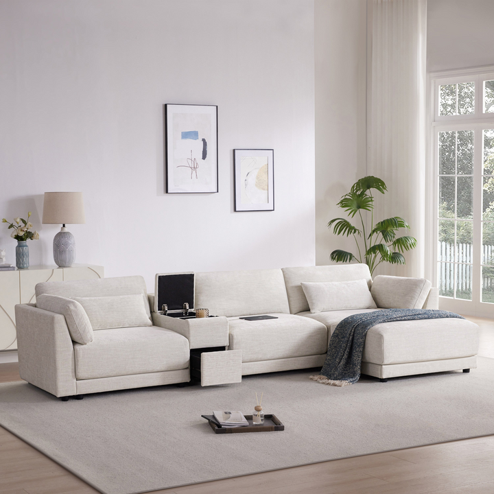 Buy farmhouse furniture Riviera Moderno L- Shape Contemporary Modern Mediterranean Estate Sofa Sectional - Modern Cottage Farmhouse Furniture