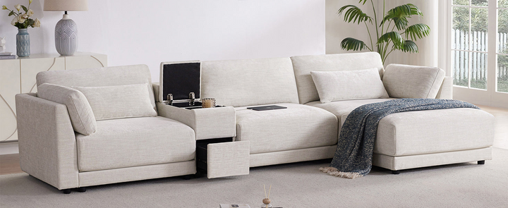 Buy farmhouse furniture Riviera Moderno L- Shape Contemporary Modern Mediterranean Estate Sofa Sectional - Modern Cottage Farmhouse Furniture