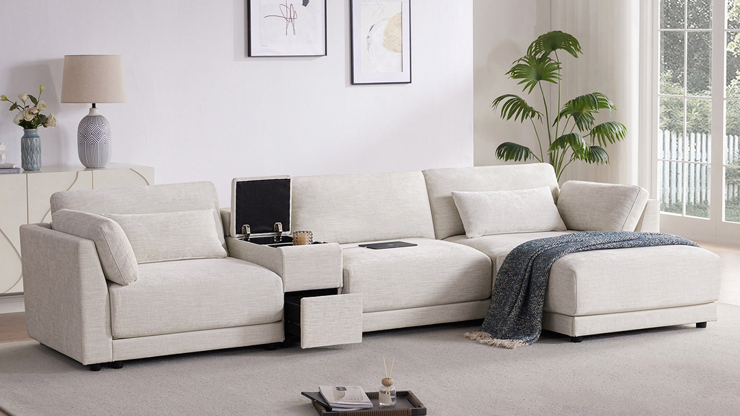 Buy farmhouse furniture Riviera Moderno L- Shape Contemporary Modern Mediterranean Estate Sofa Sectional - Modern Cottage Farmhouse Furniture