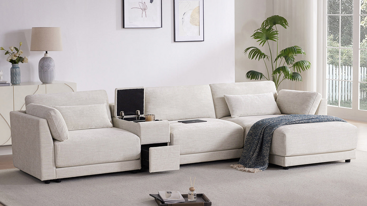 Buy farmhouse furniture Riviera Moderno L- Shape Contemporary Modern Mediterranean Estate Sofa Sectional - Modern Cottage Farmhouse Furniture