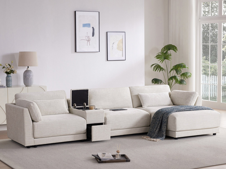 Buy farmhouse furniture Riviera Moderno L- Shape Contemporary Modern Mediterranean Estate Sofa Sectional - Modern Cottage Farmhouse Furniture