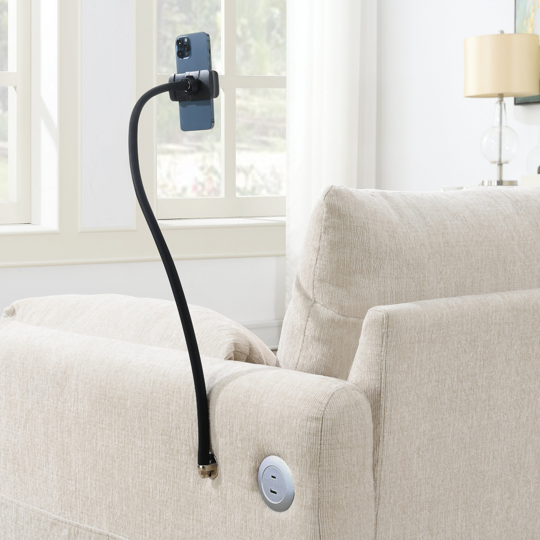 Buy farmhouse furniture L-Shaped Sectional Sofa with Storage Ottoman, Adj. Phone Holder, USB Charger, Pockets - Modern Cottage Farmhouse Furniture